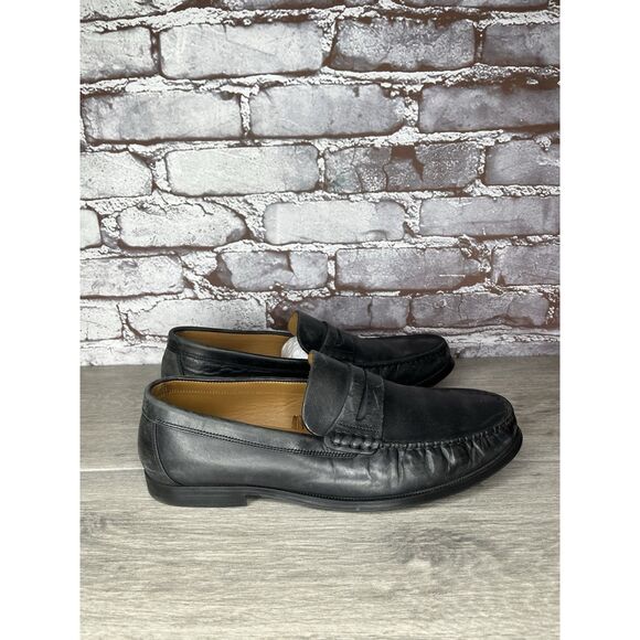 Massimo Dutti Black Leather Penny Loafers Slip On Dress Shoes Men Sz 42EU/9M US main image 10